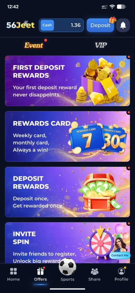 56jeet Game deposit metod